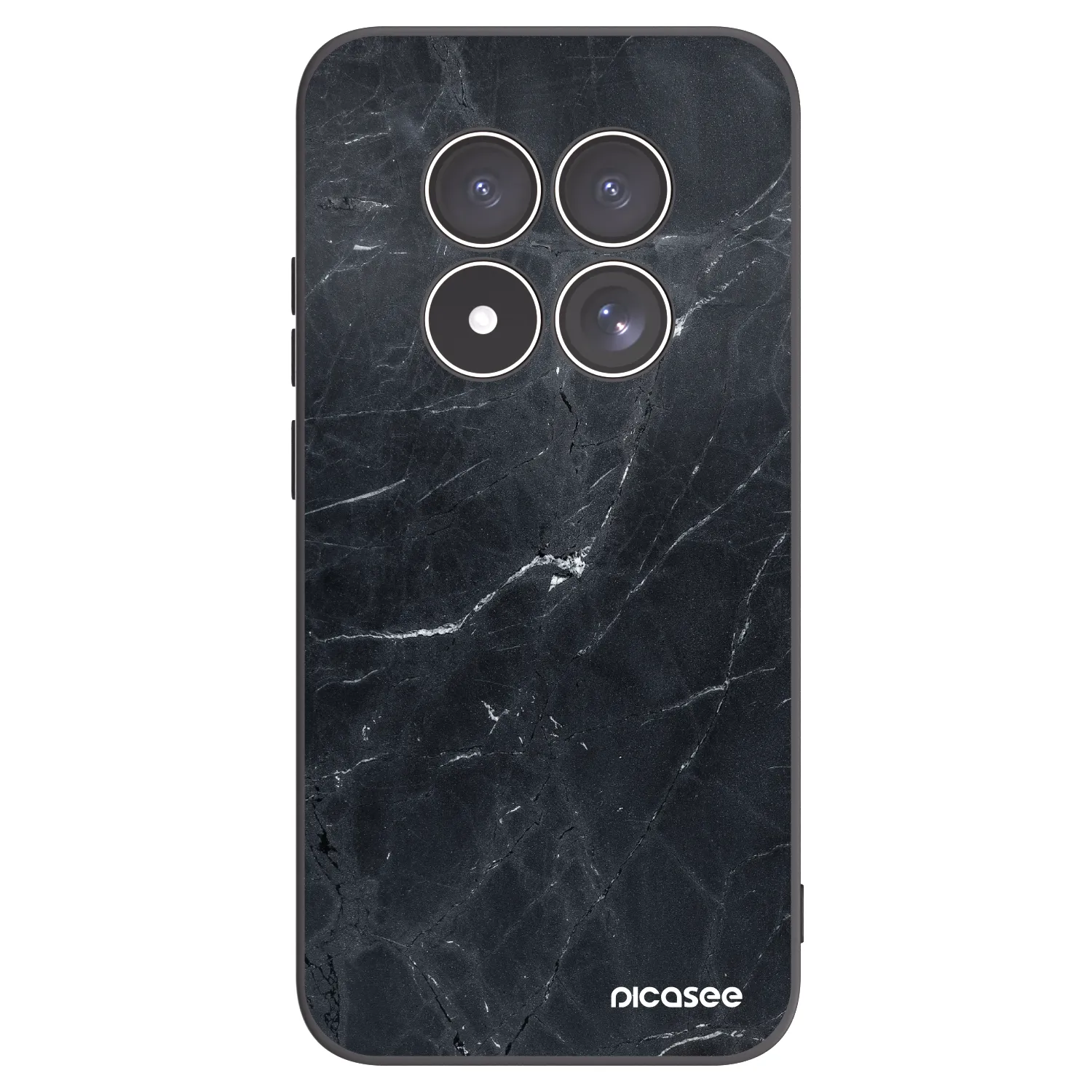 Picasee Xiaomi Redmi Note 15 Pro 5G Hülle - Schwarzes Silikon - Black marble