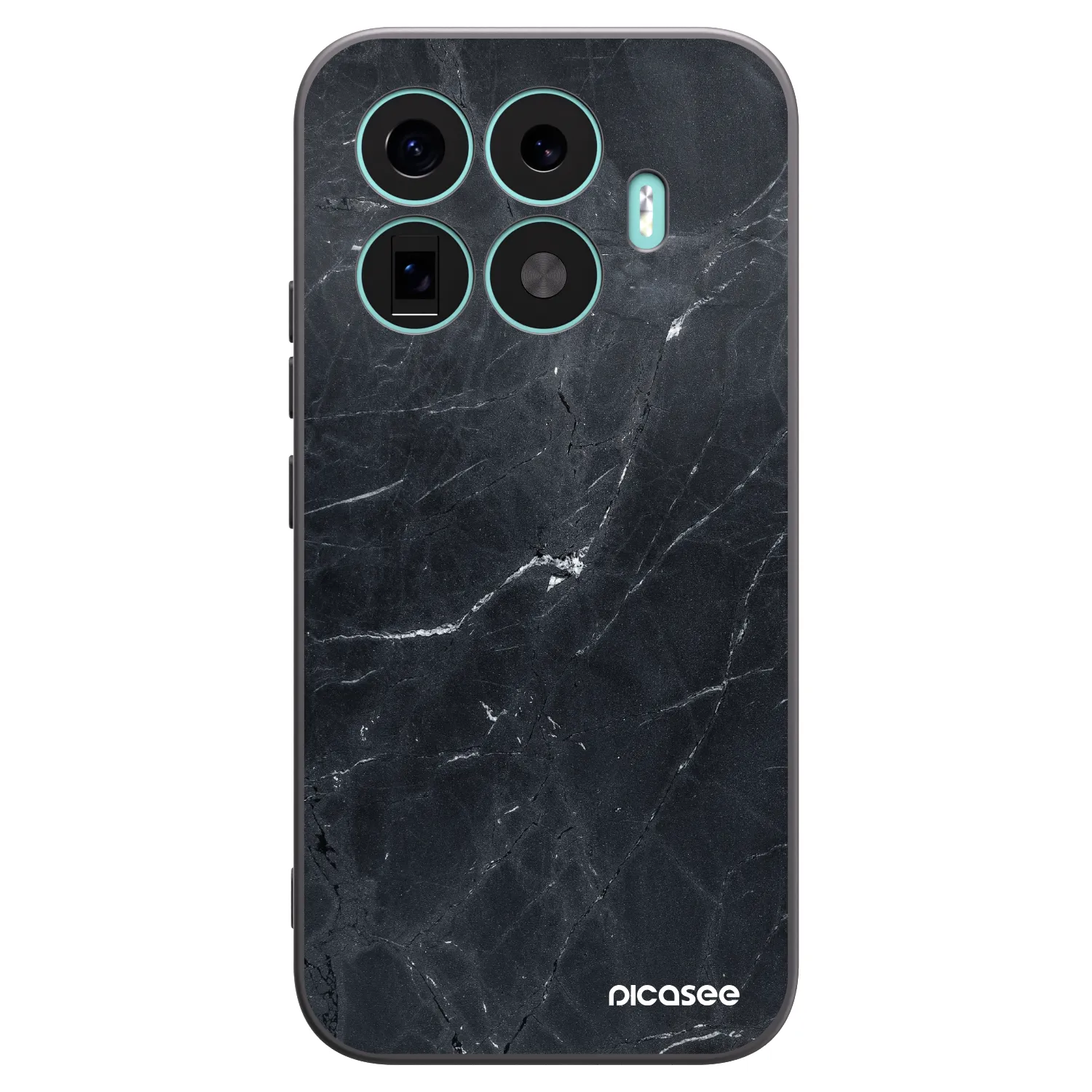 Picasee Xiaomi 17T Hülle - Schwarzes Silikon - Black marble