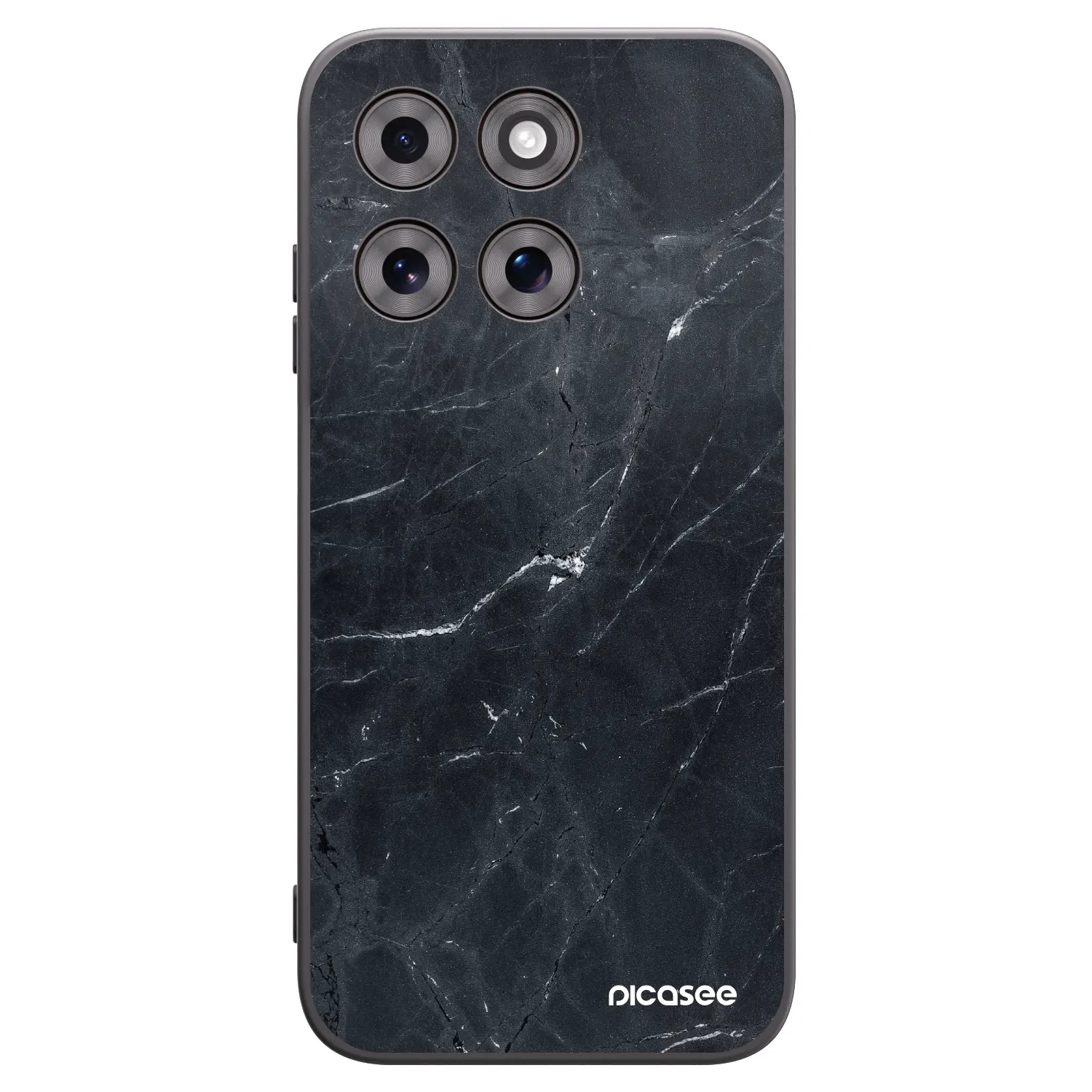 Picasee Motorola Moto G77 Hülle - Schwarzes Silikon - Black marble