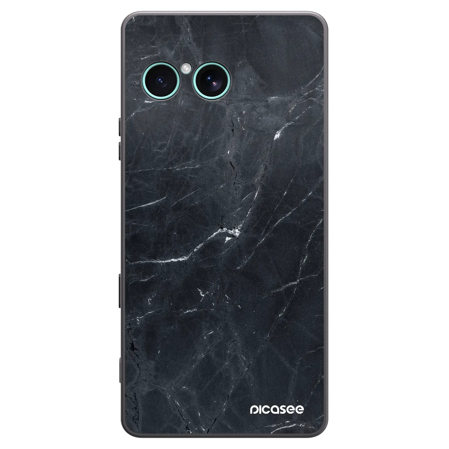 Picasee Sony Xperia 10 VII Hülle - Schwarzes Silikon - Black marble