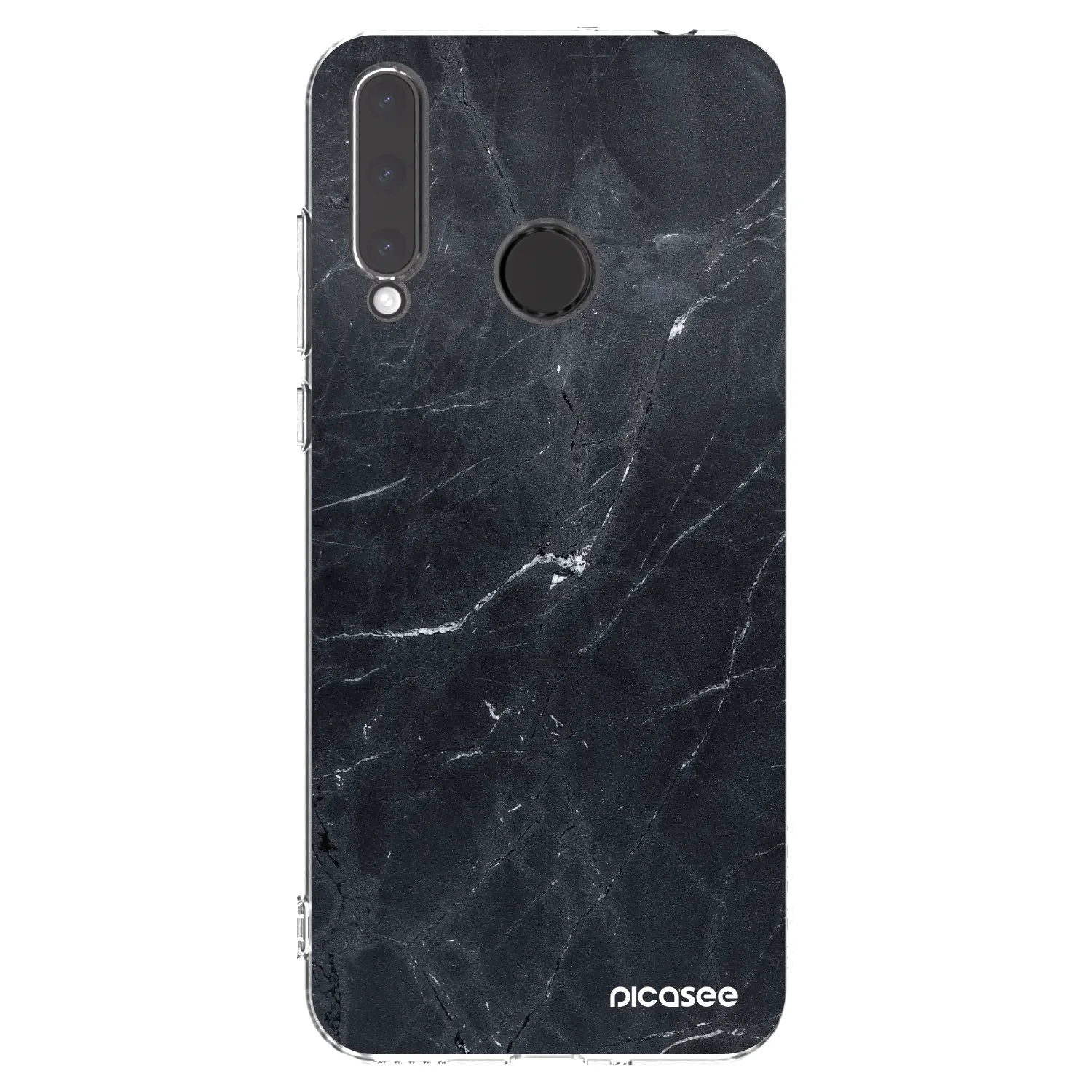 Picasee Honor 20 Lite Hülle - Transparentes Silikon - Black marble