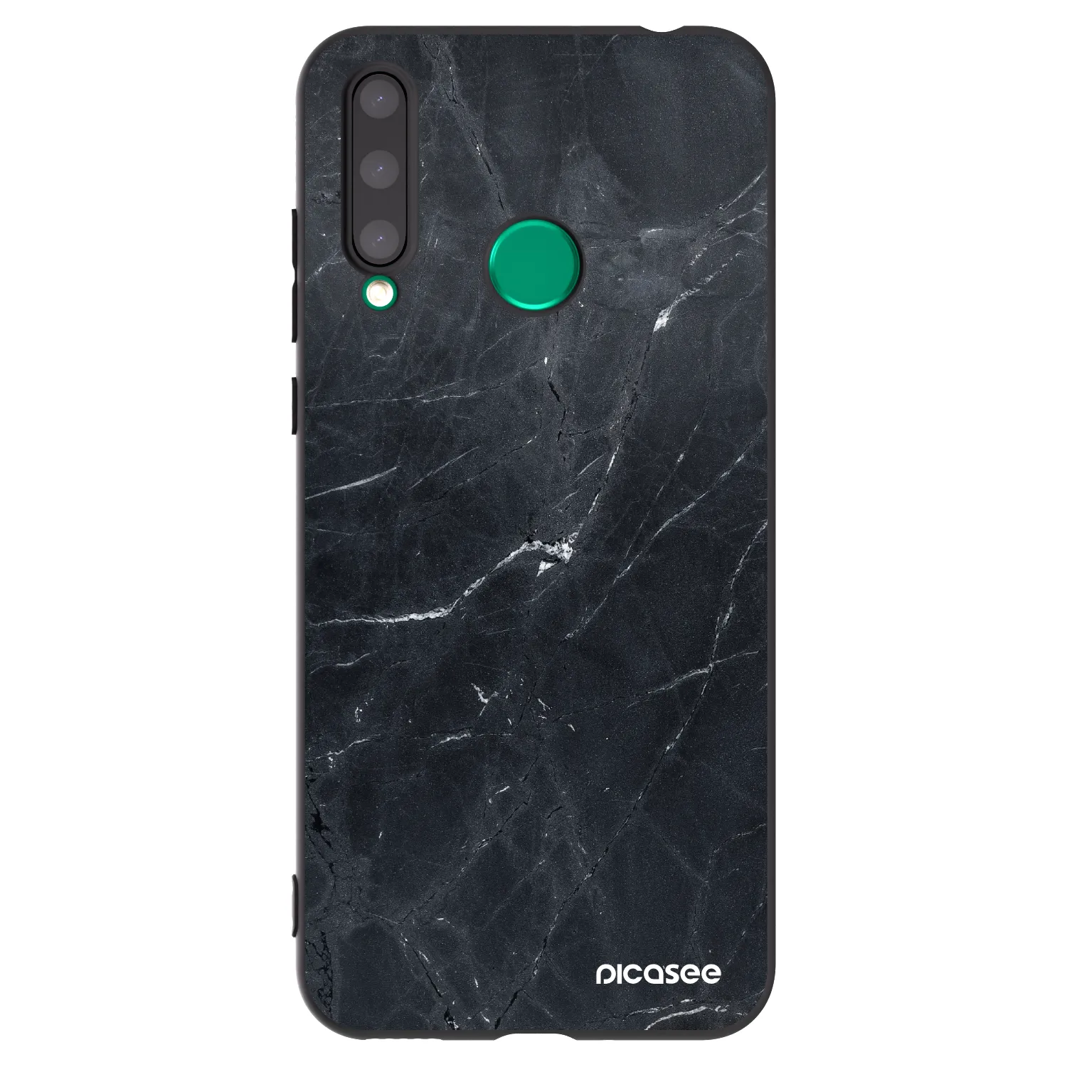 Picasee Honor 20 Lite Hülle - Schwarzes Silikon - Black marble