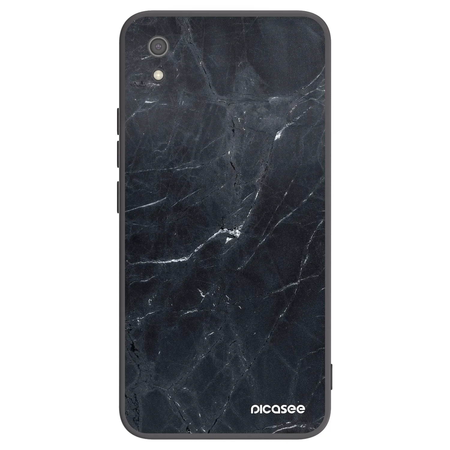 Picasee Xiaomi Redmi 7A Hülle - Schwarzes Silikon - Black marble