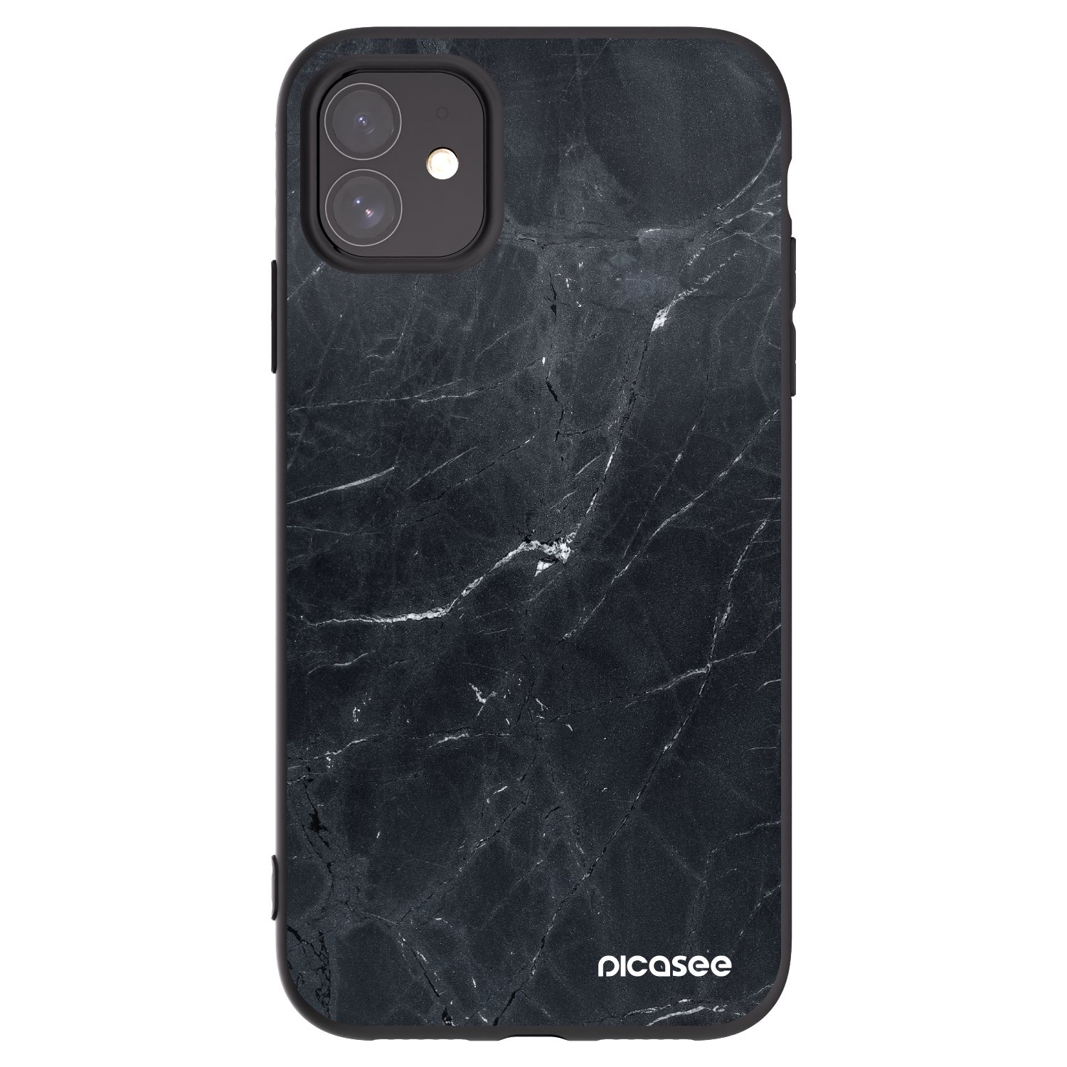 Picasee Apple iPhone 11 Hülle - Schwarzes Silikon - Black marble