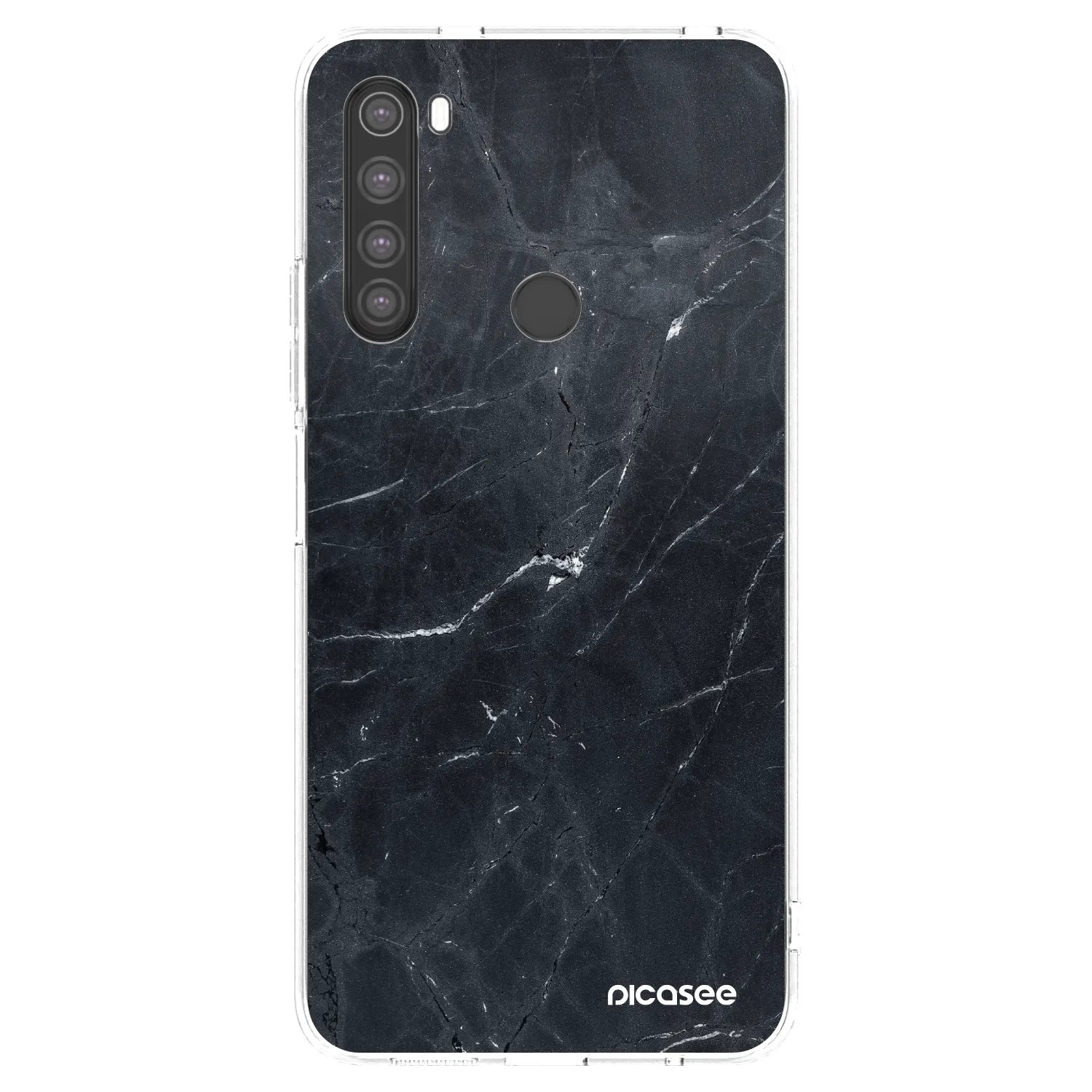 Picasee Xiaomi Redmi Note 8 Hülle - Transparentes Silikon - Black marble
