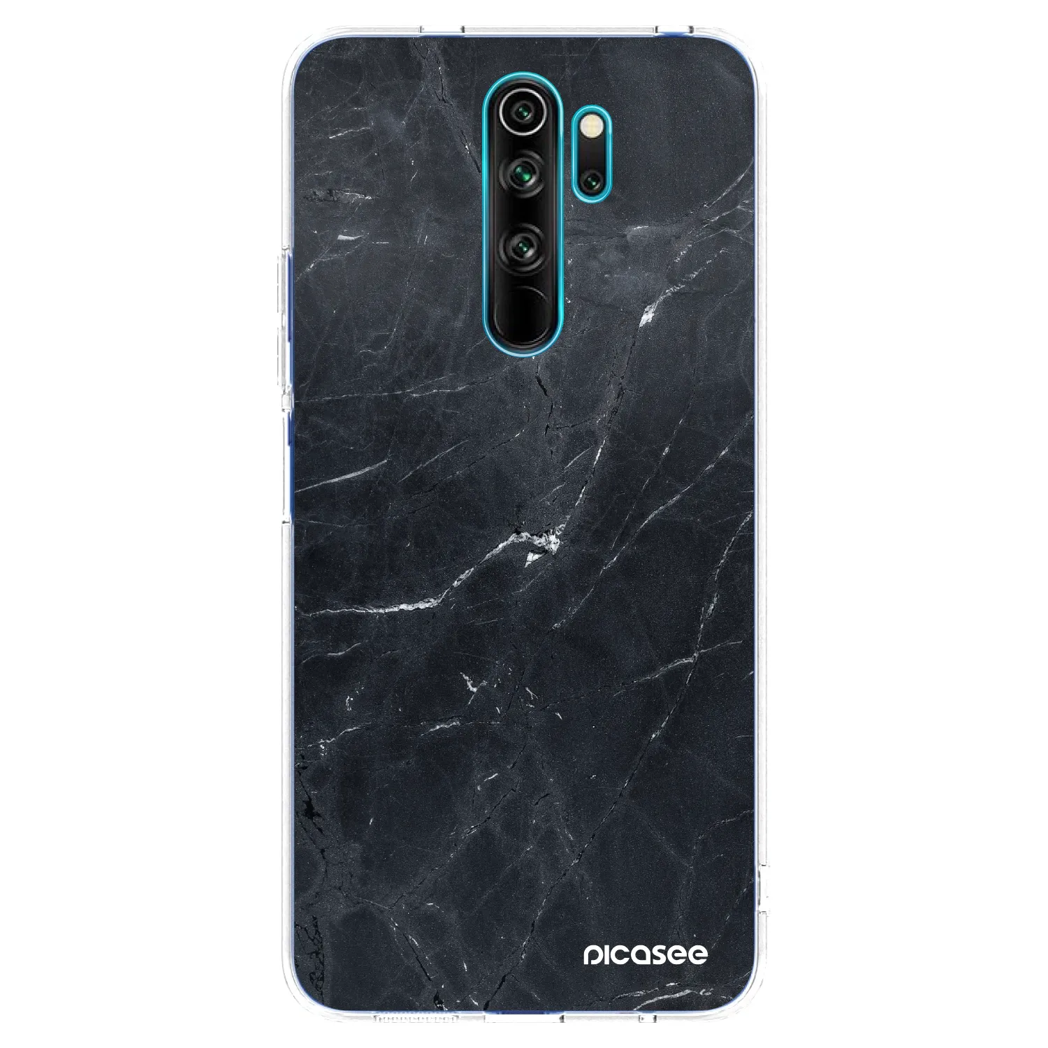 Picasee Xiaomi Redmi Note 8 Pro Hülle - Transparentes Silikon - Black marble