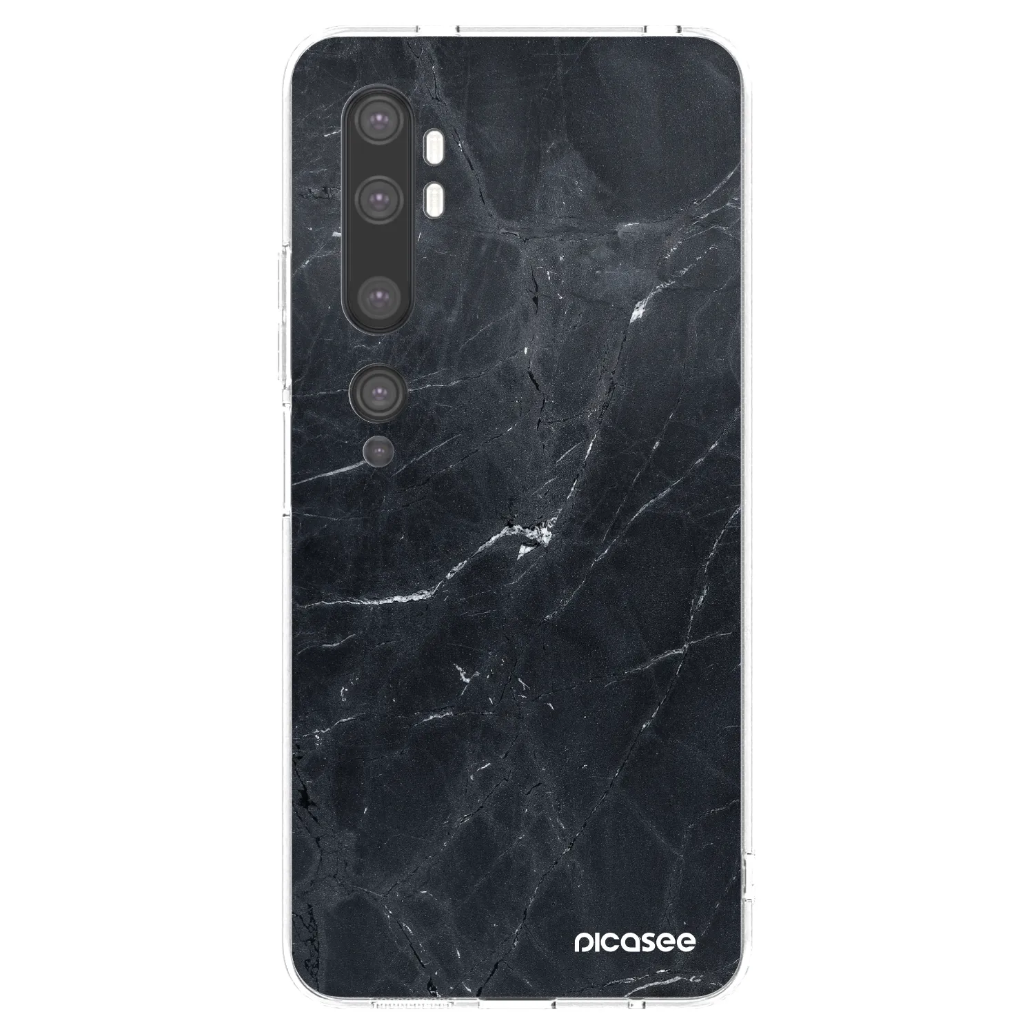 Picasee Xiaomi Mi Note 10 (Pro) Hülle - Transparentes Silikon - Black marble