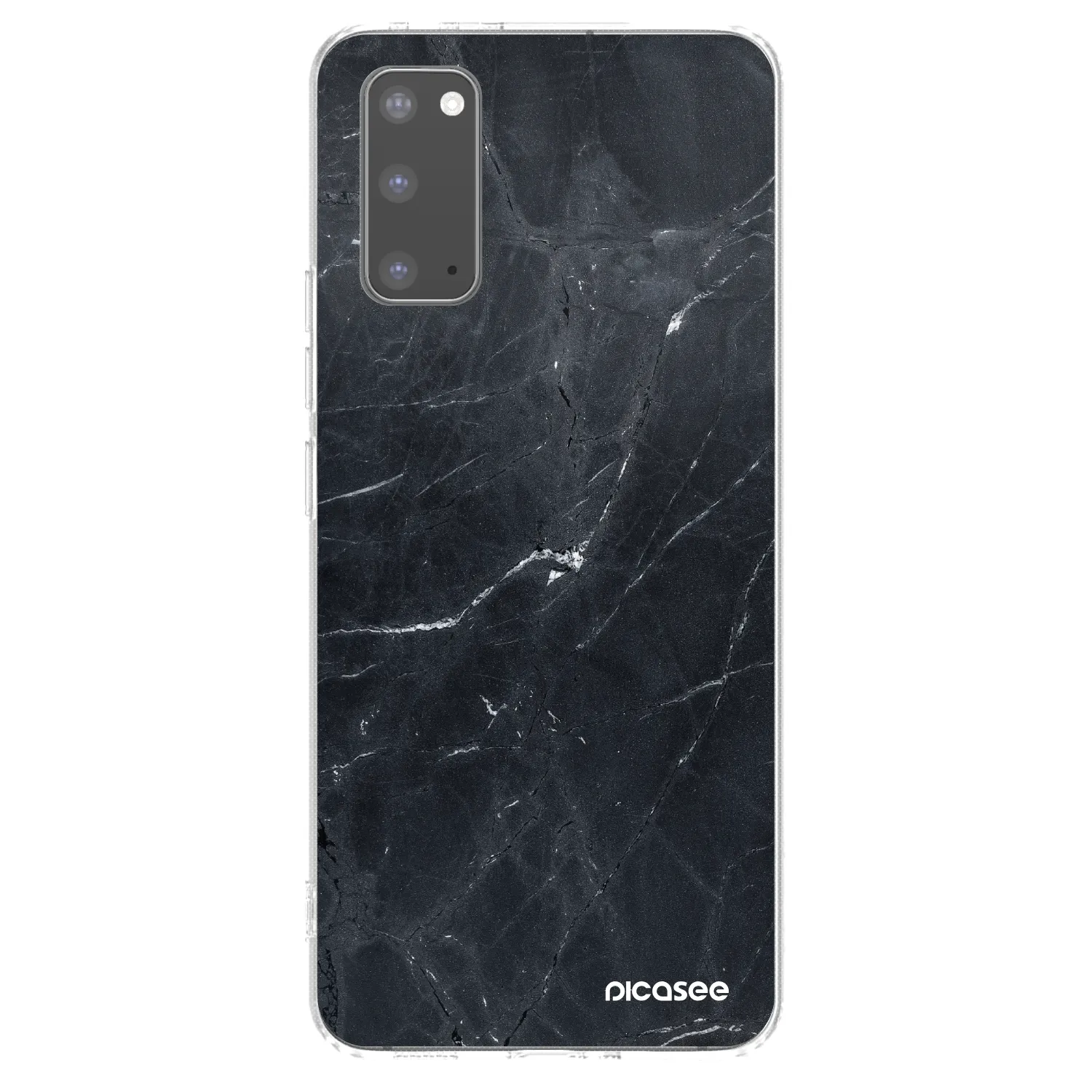 Picasee Samsung Galaxy S20 G980F Hülle - Transparentes Silikon - Black marble