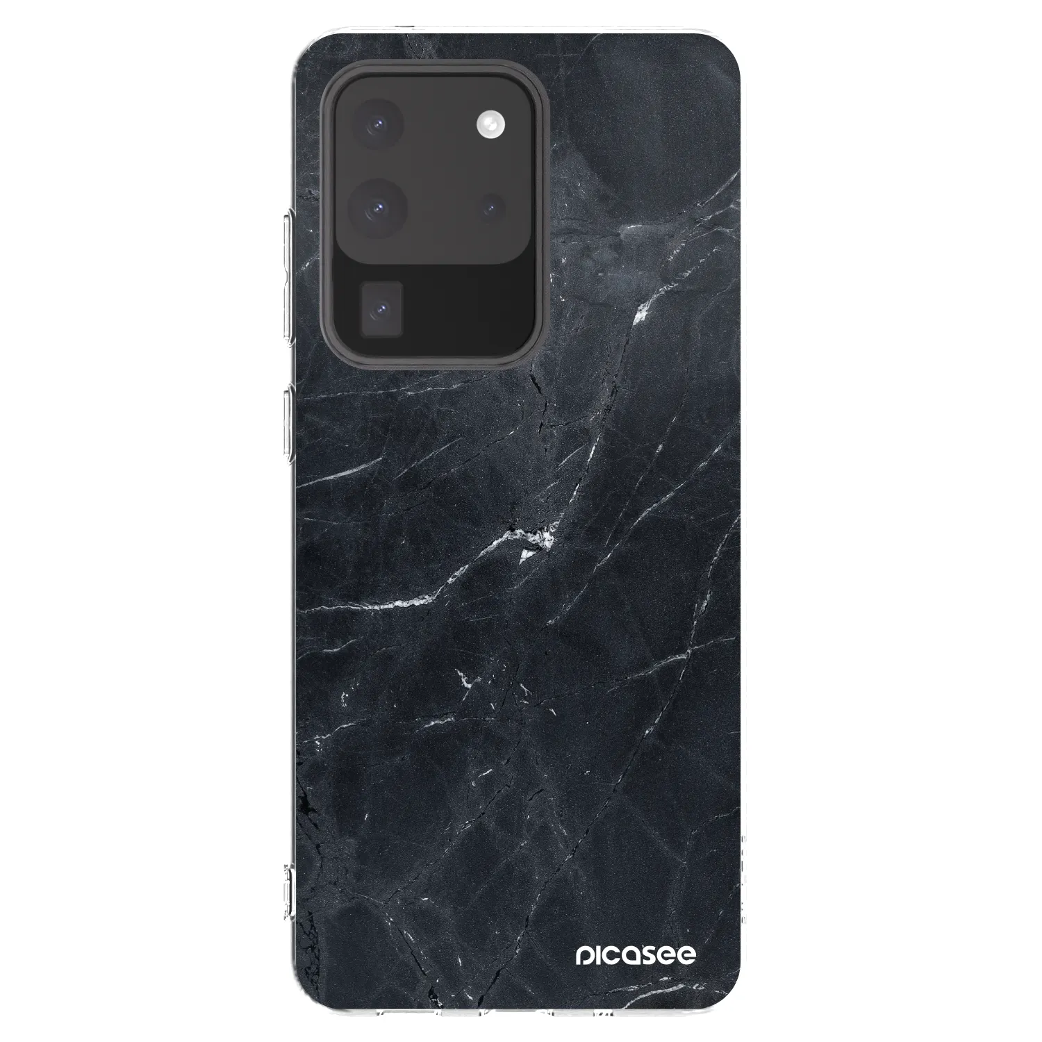 Picasee Samsung Galaxy S20 Ultra 5G G988F Hülle - Transparentes Silikon - Black marble