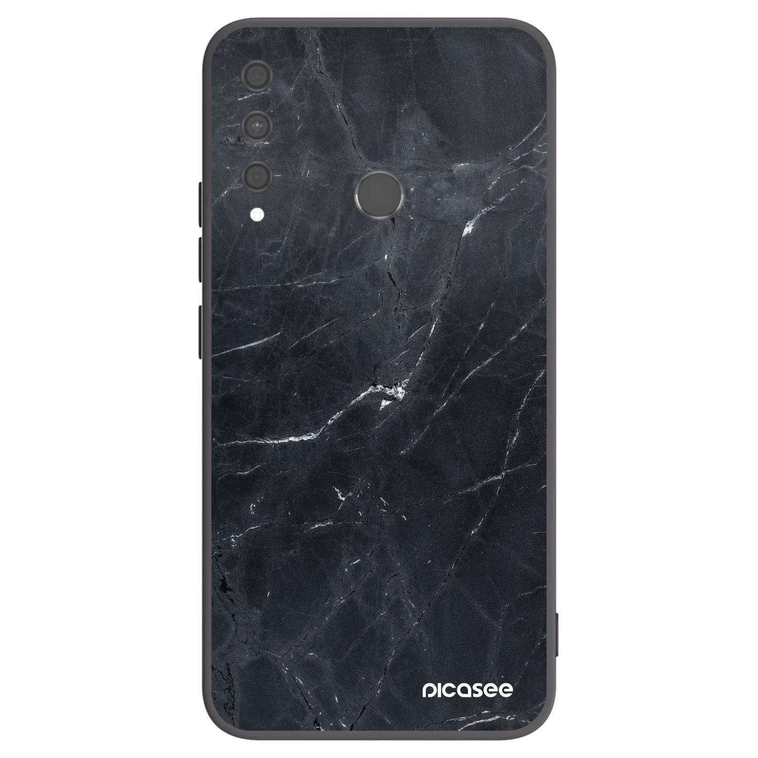 Picasee Huawei P40 Lite E Hülle - Schwarzes Silikon - Black marble