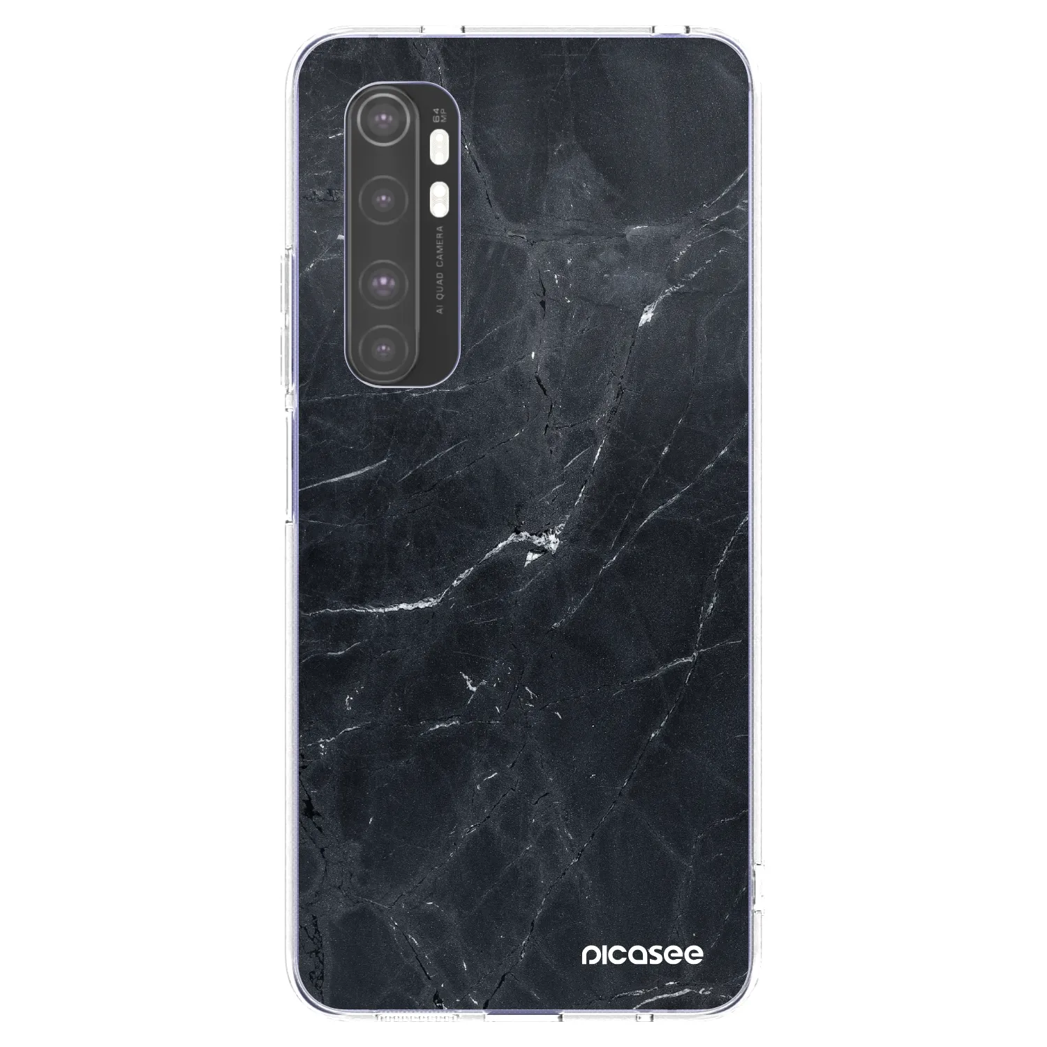 Picasee Xiaomi Mi Note 10 Lite Hülle - Transparentes Silikon - Black marble