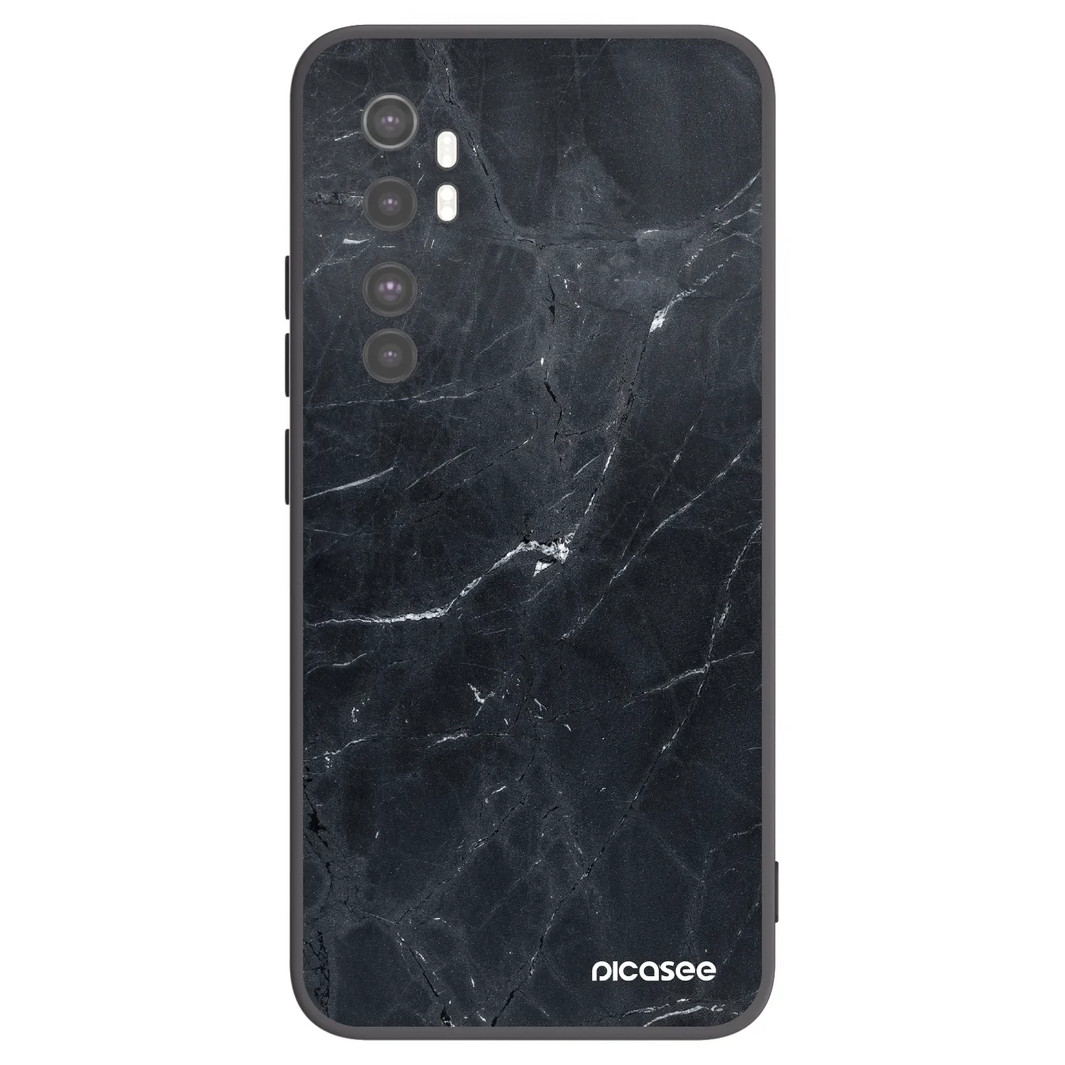 Picasee Xiaomi Mi Note 10 Lite Hülle - Schwarzes Silikon - Black marble