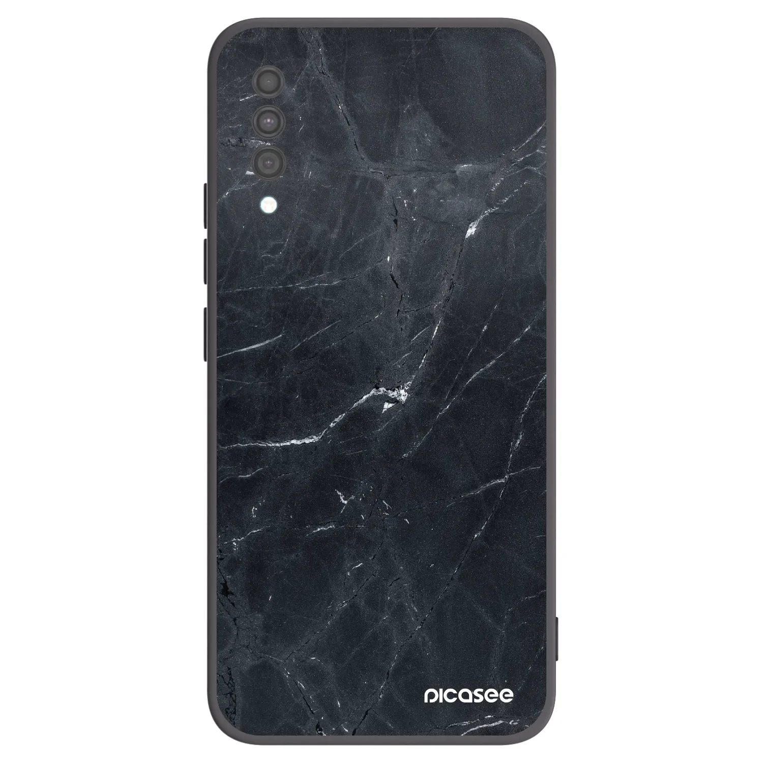 Picasee Samsung Galaxy A30s A307F Hülle - Schwarzes Silikon - Black marble
