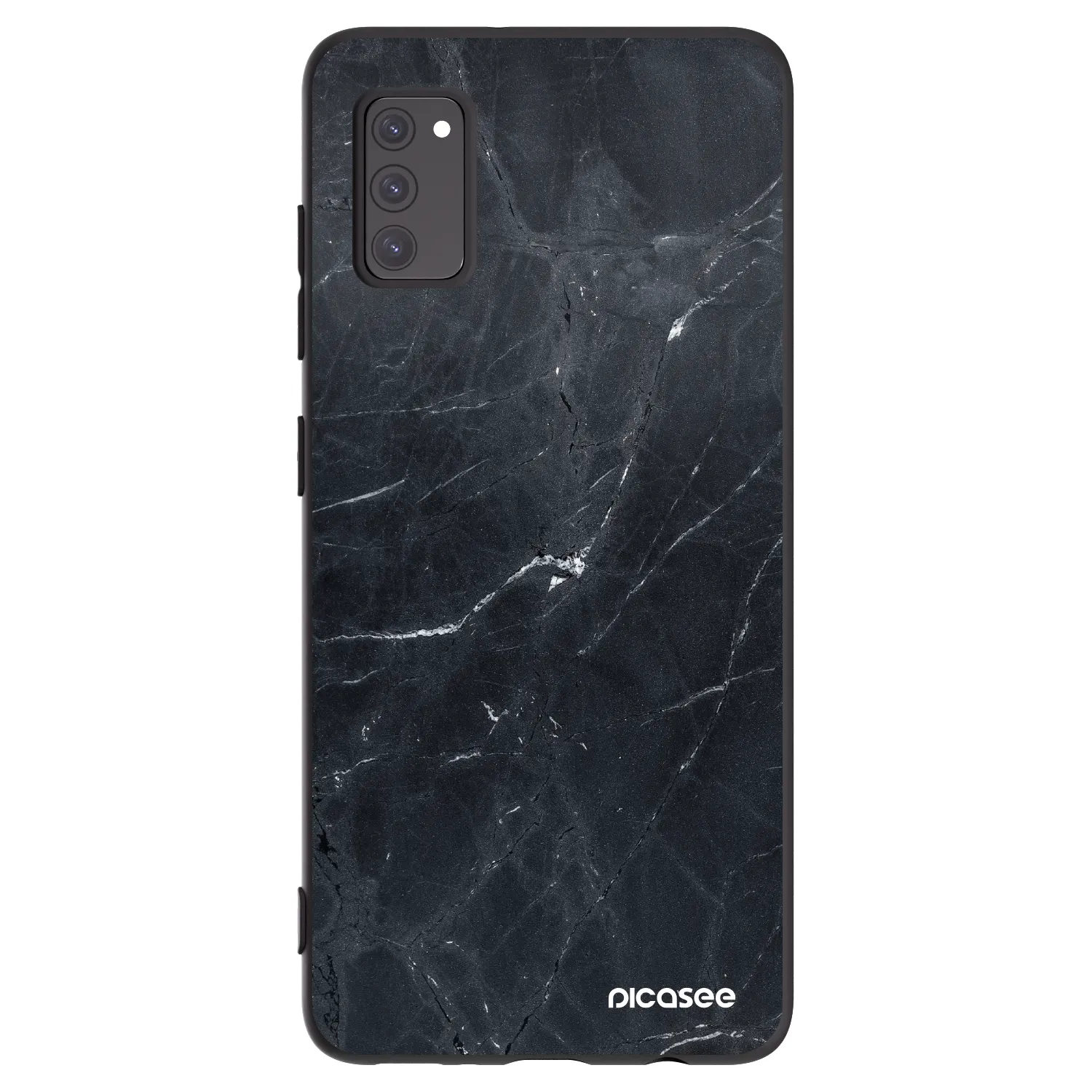 Picasee Samsung Galaxy A41 A415F Hülle - Schwarzes Silikon - Black marble
