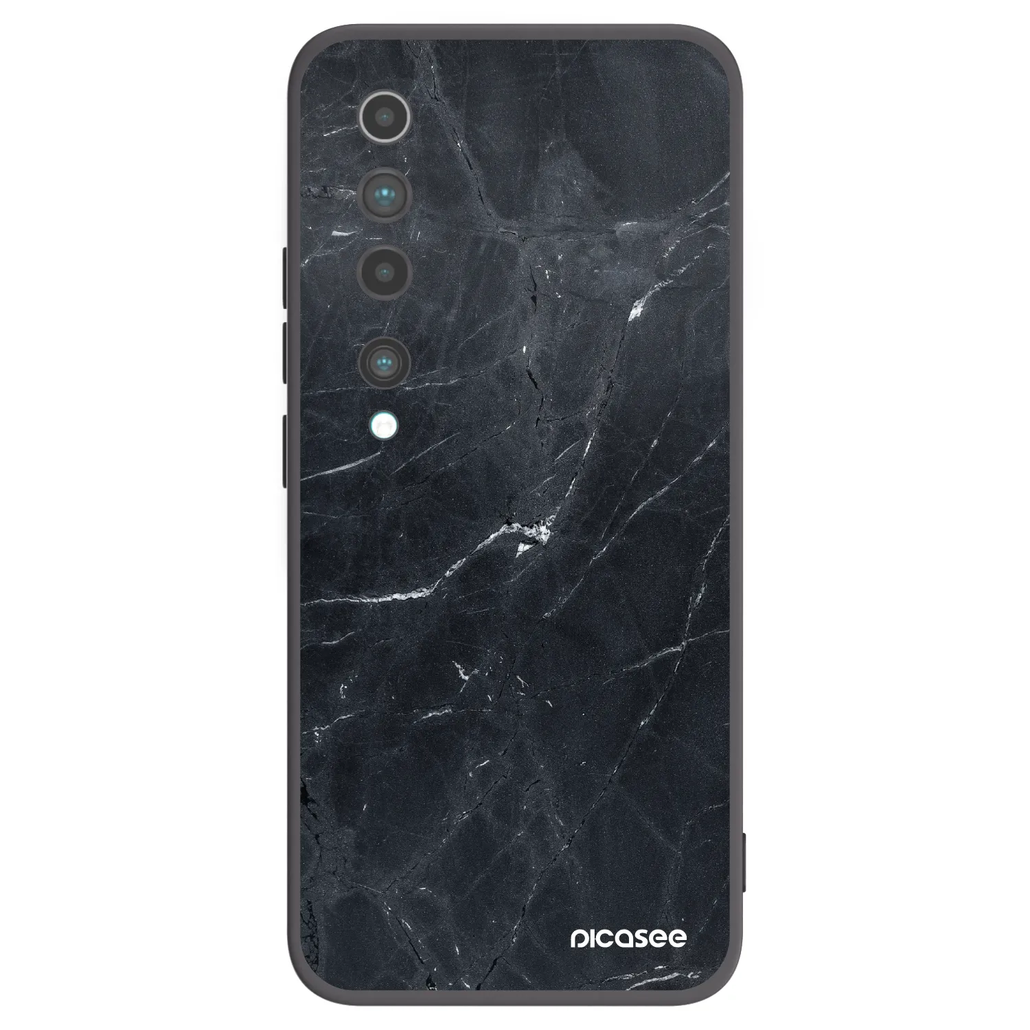 Picasee Xiaomi Mi 10 Hülle - Schwarzes Silikon - Black marble