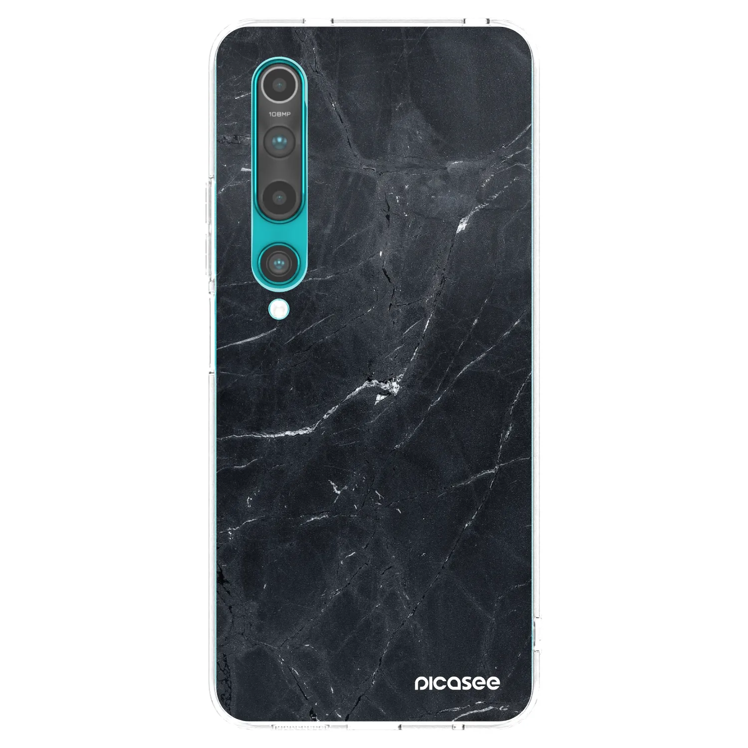 Picasee Xiaomi Mi 10 Hülle - Transparentes Silikon - Black marble