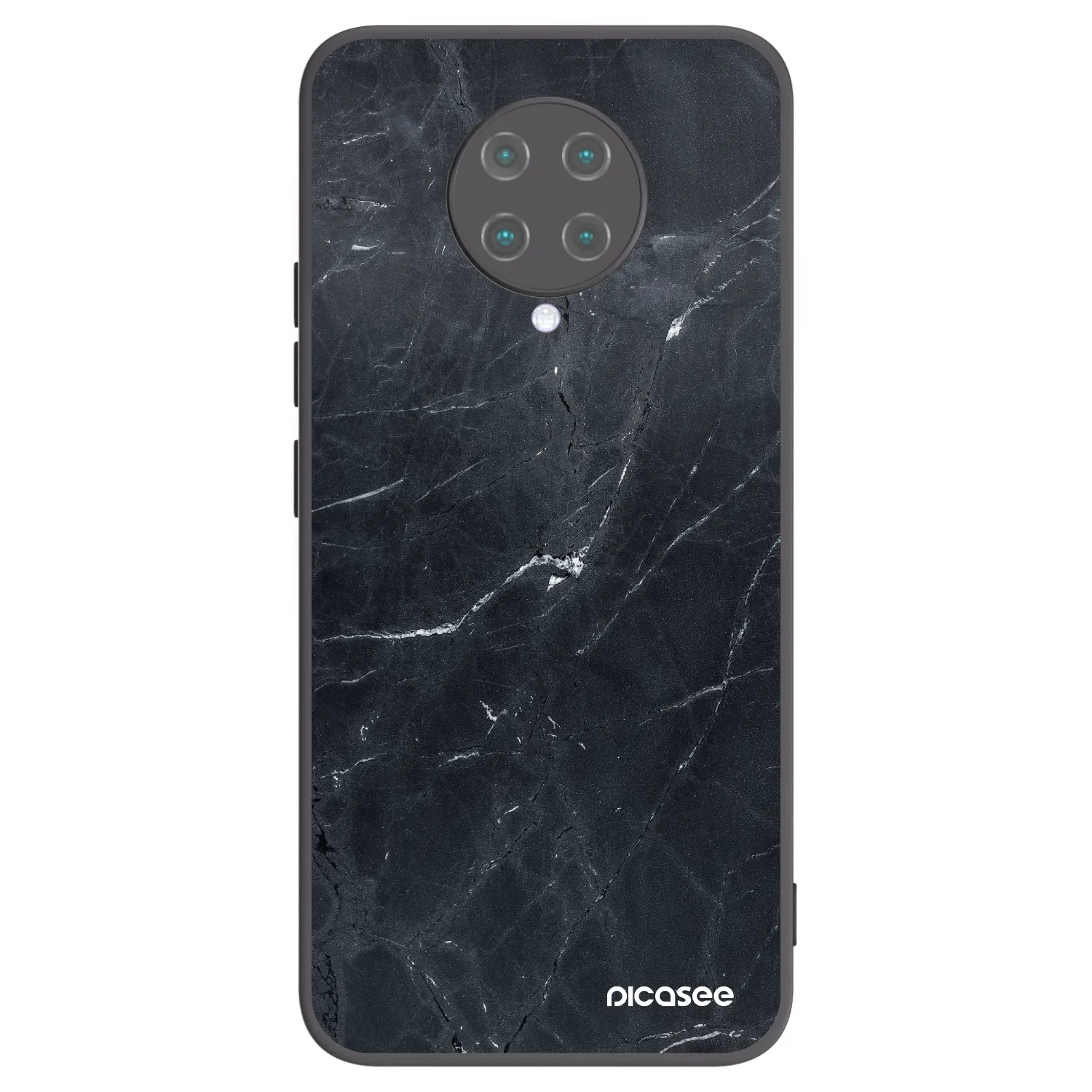 Picasee Xiaomi Poco F2 Pro Hülle - Schwarzes Silikon - Black marble