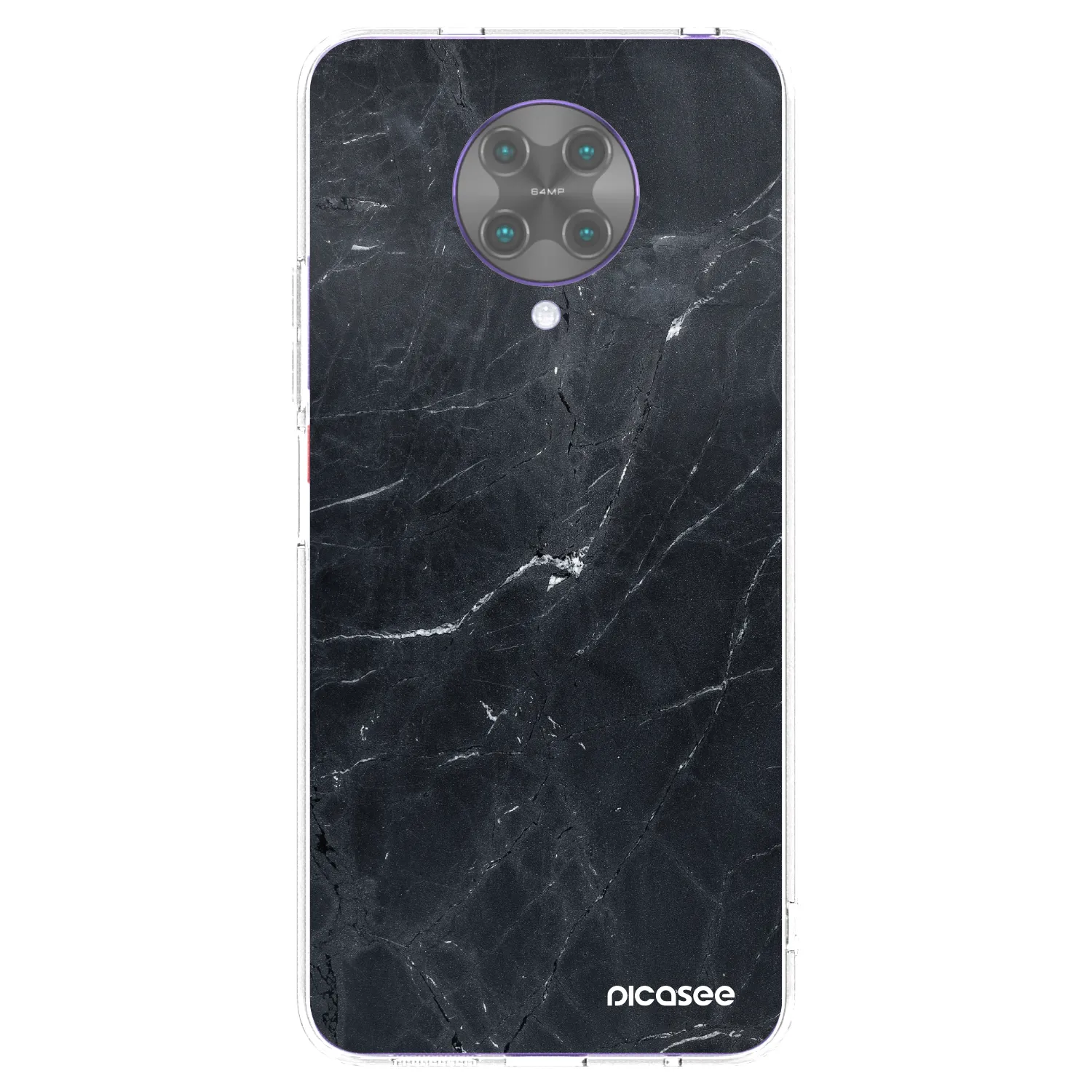 Picasee Xiaomi Poco F2 Pro Hülle - Transparentes Silikon - Black marble