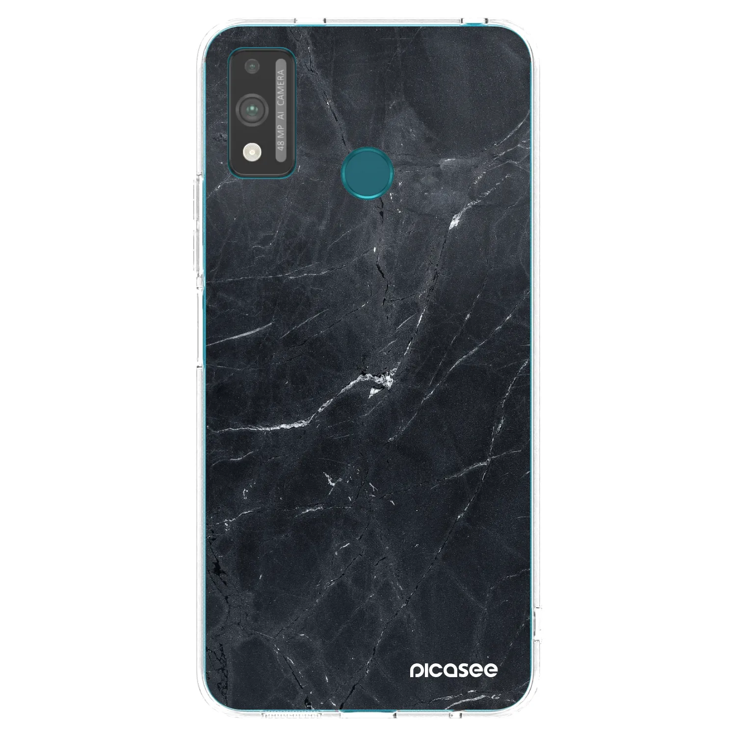 Picasee Honor 9X Lite Hülle - Transparentes Silikon - Black marble