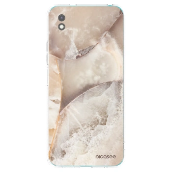 Picasee Xiaomi Redmi 9A Hülle - Schwarzes Silikon - Cream marble