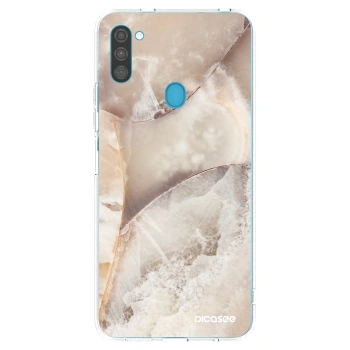 Picasee Samsung Galaxy M11 Hülle - Transparentes Silikon - Cream marble
