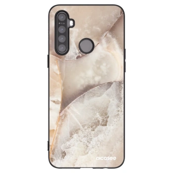 Picasee Realme 5 Hülle - Schwarzes Silikon - Cream marble
