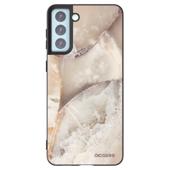 Picasee Samsung Galaxy S21+ 5G G996F Hülle - Schwarzes Silikon - Cream marble