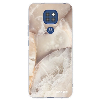 Picasee Motorola Moto G9 Play Hülle - Transparentes Silikon - Cream marble
