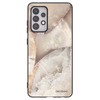 Picasee Samsung Galaxy A52 5G A525F Hülle - Schwarzes Silikon - Cream marble
