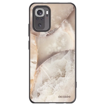 Picasee Xiaomi Redmi Note 10S Hülle - Schwarzes Silikon - Cream marble