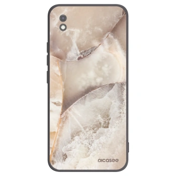 Picasee Xiaomi Redmi 9AT Hülle - Schwarzes Silikon - Cream marble