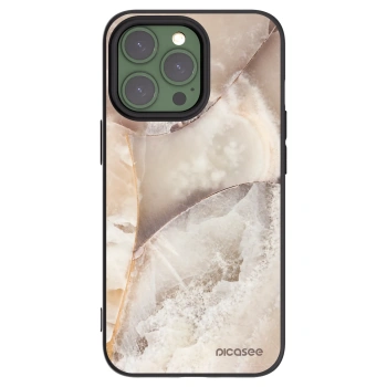 Picasee Apple iPhone 13 Pro Hülle - Schwarzes Silikon - Cream marble