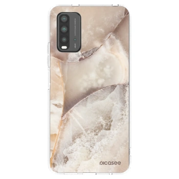 Picasee Xiaomi Redmi 9T Hülle - Schwarzes Silikon - Cream marble