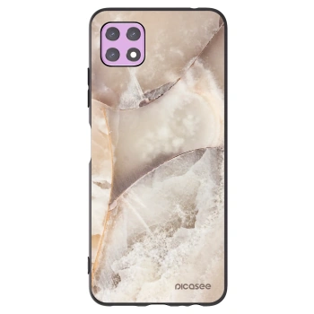 Picasee Samsung Galaxy A22 A226B 5G Hülle - Schwarzes Silikon - Cream marble