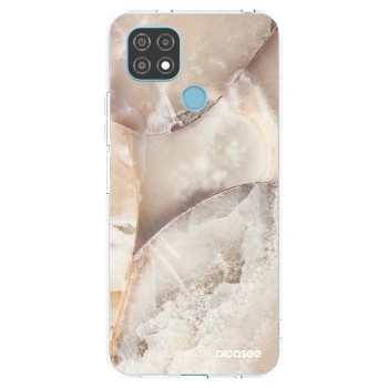Picasee Realme C21 Hülle - Transparentes Silikon - Cream marble