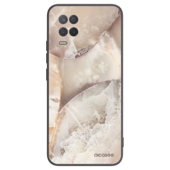 Picasee Realme 8 5G Hülle - Schwarzes Silikon - Cream marble