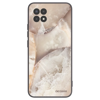Picasee Realme 8i Hülle - Schwarzes Silikon - Cream marble
