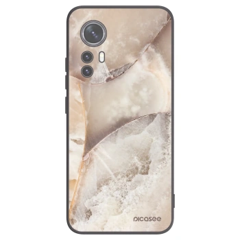 Picasee Xiaomi 12 Hülle - Schwarzes Silikon - Cream marble