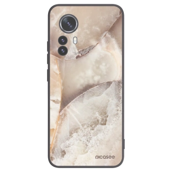Picasee Xiaomi 12 Pro Hülle - Schwarzes Silikon - Cream marble