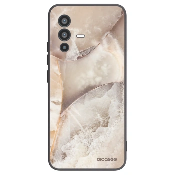 Picasee Vivo V23 5G Hülle - Schwarzes Silikon - Cream marble