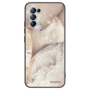 Picasee OPPO Reno 5 5G Hülle - Schwarzes Silikon - Cream marble