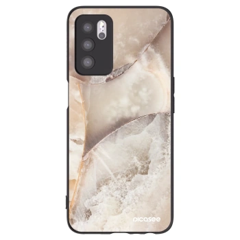 Picasee OPPO A16 Hülle - Schwarzes Silikon - Cream marble