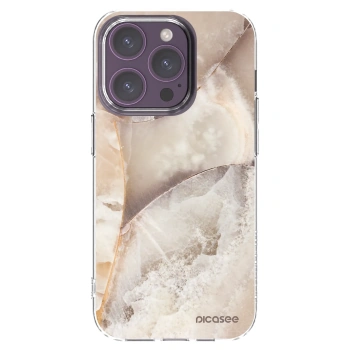 Picasee Apple iPhone 14 Pro Hülle - Transparentes Silikon - Cream marble