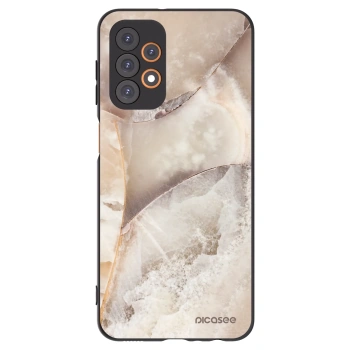 Picasee Samsung Galaxy A23 A235F 4G Hülle - Schwarzes Silikon - Cream marble