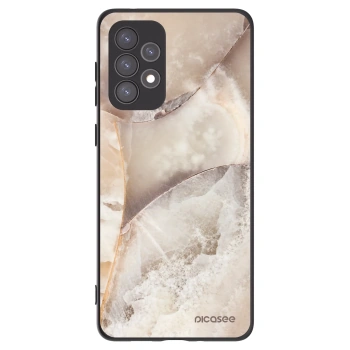 Picasee Samsung Galaxy A73 5G Hülle - Schwarzes Silikon - Cream marble