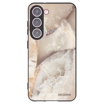 Picasee Samsung Galaxy S23 5G Hülle - Schwarzes Silikon - Cream marble
