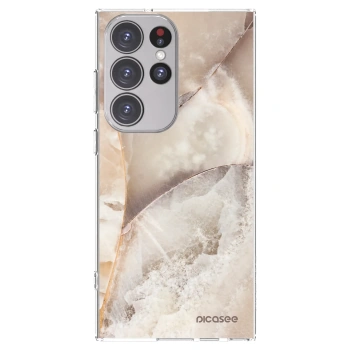 Picasee Samsung Galaxy S23 Ultra 5G Hülle - Transparentes Silikon - Cream marble