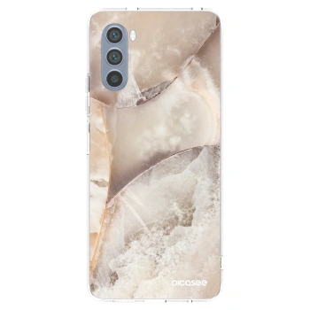 Picasee Motorola Moto G62 Hülle - Transparentes Silikon - Cream marble