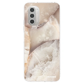 Picasee Motorola Moto G51 Hülle - Transparentes Silikon - Cream marble