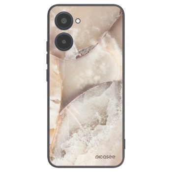 Picasee Realme 10 4G Hülle - Schwarzes Silikon - Cream marble